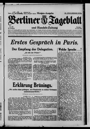 Berliner Tageblatt und Handels-Zeitung on Jul 19, 1931