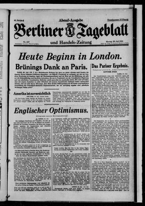 Berliner Tageblatt und Handels-Zeitung on Jul 20, 1931