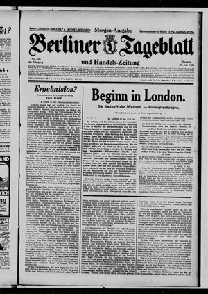 Berliner Tageblatt und Handels-Zeitung on Jul 21, 1931