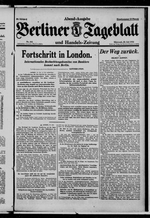 Berliner Tageblatt und Handels-Zeitung vom 22.07.1931