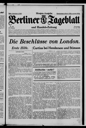 Berliner Tageblatt und Handels-Zeitung vom 23.07.1931
