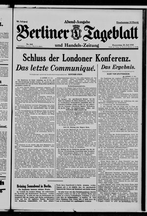 Berliner Tageblatt und Handels-Zeitung vom 23.07.1931