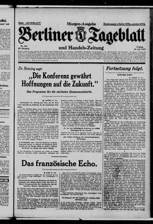 Berliner Tageblatt und Handels-Zeitung vom 24.07.1931
