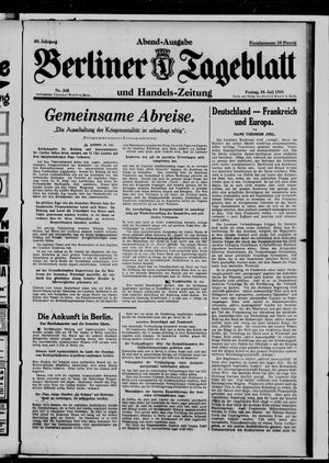 Berliner Tageblatt und Handels-Zeitung on Jul 24, 1931