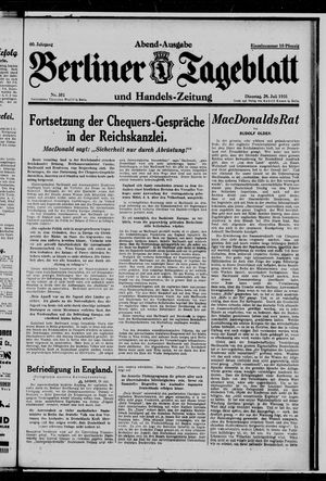 Berliner Tageblatt und Handels-Zeitung on Jul 28, 1931