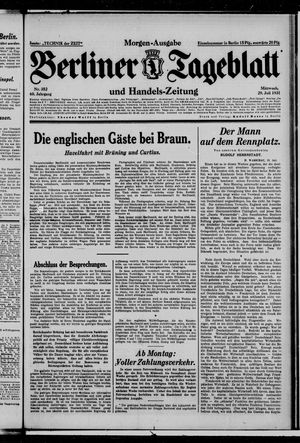 Berliner Tageblatt und Handels-Zeitung vom 29.07.1931