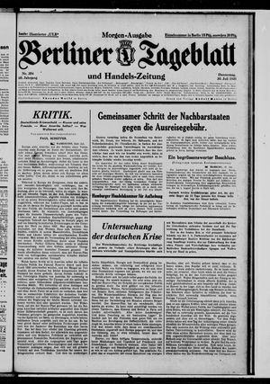 Berliner Tageblatt und Handels-Zeitung on Jul 30, 1931