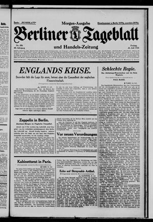 Berliner Tageblatt und Handels-Zeitung on Jul 31, 1931