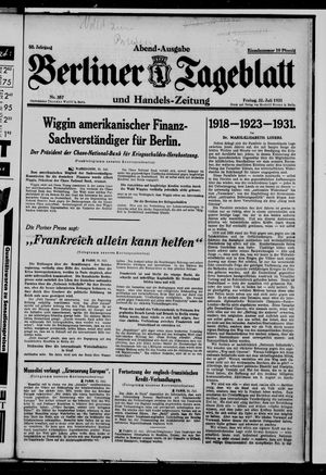 Berliner Tageblatt und Handels-Zeitung vom 31.07.1931