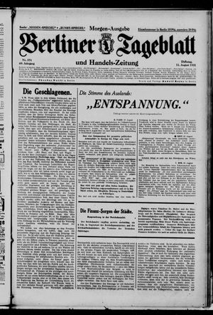 Berliner Tageblatt und Handels-Zeitung vom 11.08.1931