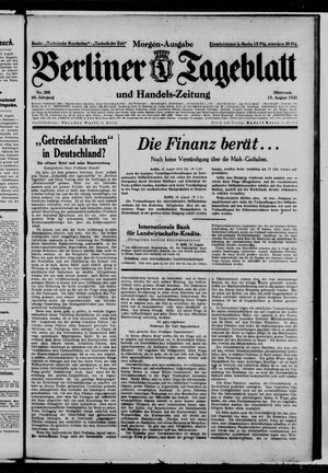 Berliner Tageblatt und Handels-Zeitung on Aug 19, 1931