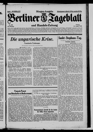 Berliner Tageblatt und Handels-Zeitung vom 21.08.1931