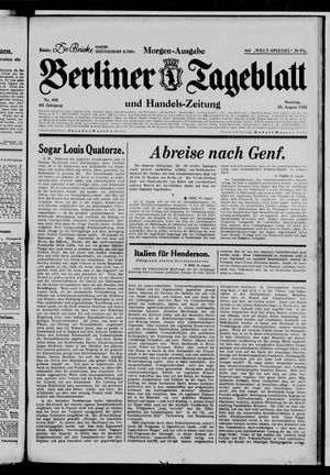 Berliner Tageblatt und Handels-Zeitung vom 30.08.1931