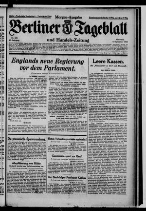 Berliner Tageblatt und Handels-Zeitung vom 09.09.1931