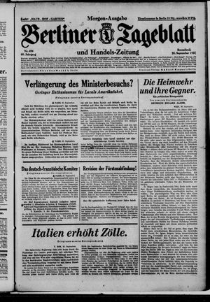 Berliner Tageblatt und Handels-Zeitung vom 26.09.1931