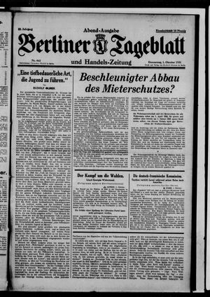 Berliner Tageblatt und Handels-Zeitung vom 01.10.1931