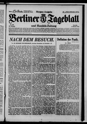 Berliner Tageblatt und Handels-Zeitung vom 04.10.1931