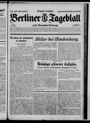 Berliner Tageblatt und Handels-Zeitung vom 10.10.1931