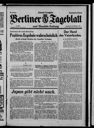 Berliner Tageblatt und Handels-Zeitung vom 24.10.1931