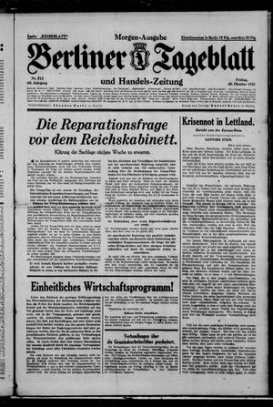 Berliner Tageblatt und Handels-Zeitung vom 30.10.1931