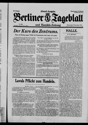 Berliner Tageblatt und Handels-Zeitung vom 05.11.1931