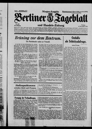 Berliner Tageblatt und Handels-Zeitung vom 06.11.1931