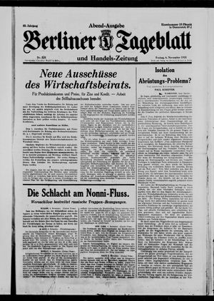 Berliner Tageblatt und Handels-Zeitung vom 06.11.1931