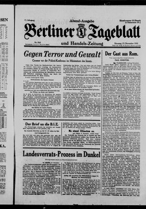 Berliner Tageblatt und Handels-Zeitung vom 17.11.1931