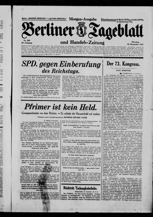 Berliner Tageblatt und Handels-Zeitung on Dec 15, 1931