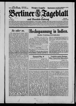 Berliner Tageblatt und Handels-Zeitung vom 03.01.1932