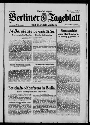 Berliner Tageblatt und Handels-Zeitung vom 05.01.1932