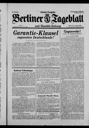 Berliner Tageblatt und Handels-Zeitung vom 06.01.1932