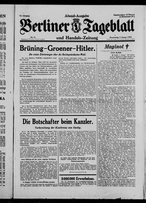 Berliner Tageblatt und Handels-Zeitung vom 07.01.1932
