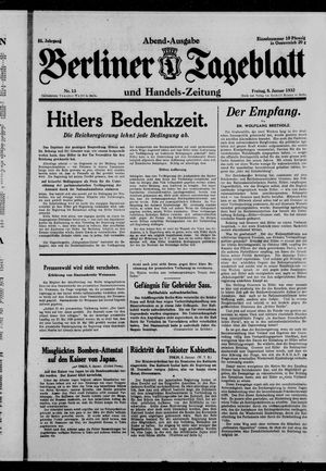 Berliner Tageblatt und Handels-Zeitung vom 08.01.1932