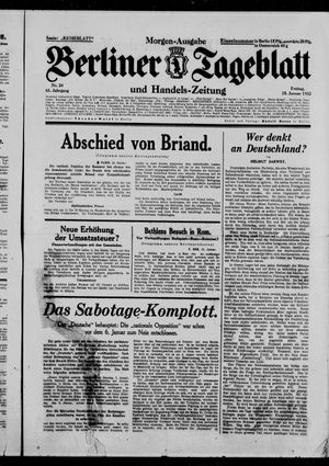 Berliner Tageblatt und Handels-Zeitung vom 15.01.1932