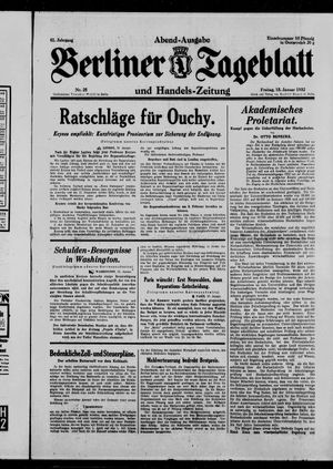 Berliner Tageblatt und Handels-Zeitung vom 15.01.1932