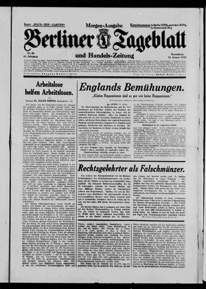 Berliner Tageblatt und Handels-Zeitung vom 16.01.1932