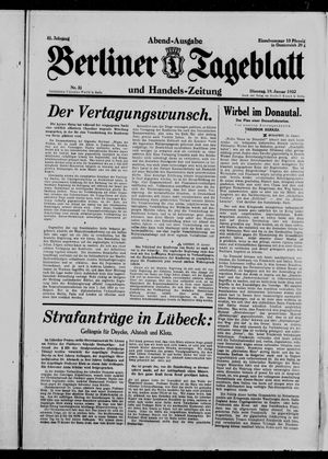 Berliner Tageblatt und Handels-Zeitung vom 19.01.1932