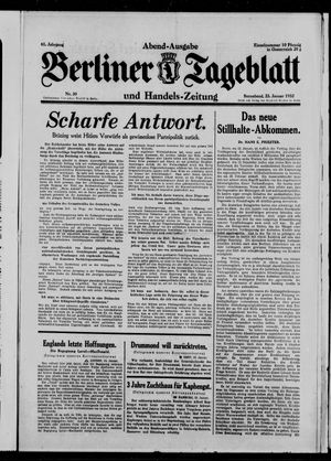 Berliner Tageblatt und Handels-Zeitung vom 23.01.1932