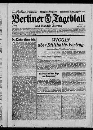 Berliner Tageblatt und Handels-Zeitung vom 24.01.1932