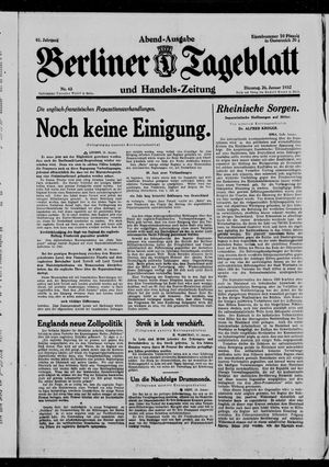 Berliner Tageblatt und Handels-Zeitung vom 26.01.1932