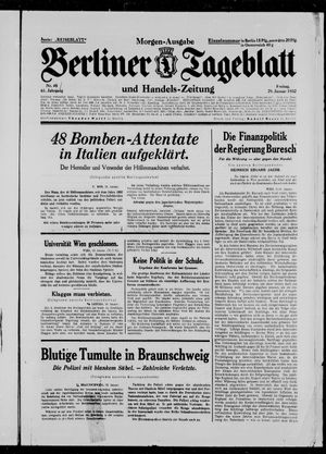 Berliner Tageblatt und Handels-Zeitung vom 29.01.1932