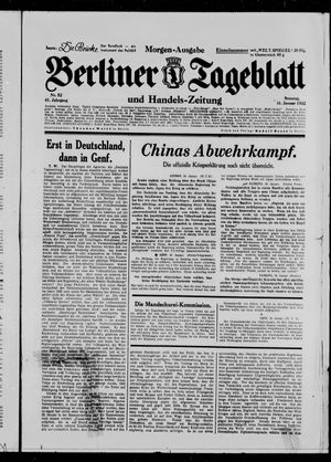 Berliner Tageblatt und Handels-Zeitung vom 31.01.1932