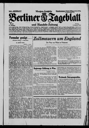 Berliner Tageblatt und Handels-Zeitung vom 05.02.1932
