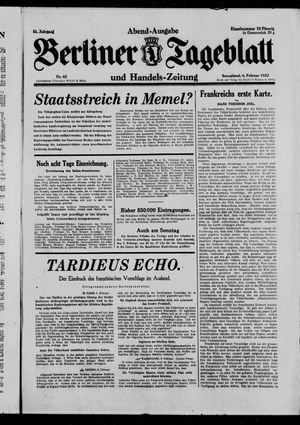 Berliner Tageblatt und Handels-Zeitung vom 06.02.1932