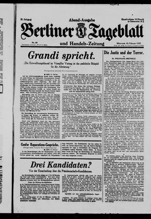 Berliner Tageblatt und Handels-Zeitung vom 10.02.1932