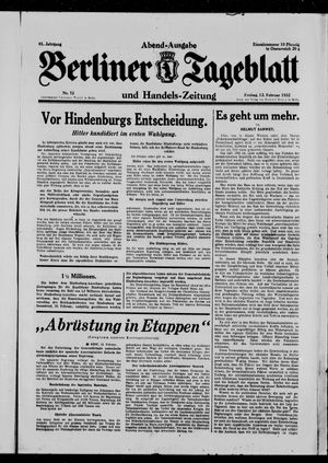 Berliner Tageblatt und Handels-Zeitung vom 12.02.1932