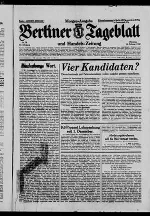 Berliner Tageblatt und Handels-Zeitung vom 16.02.1932
