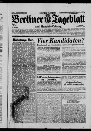 Berliner Tageblatt und Handels-Zeitung vom 16.02.1932