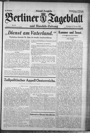 Berliner Tageblatt und Handels-Zeitung vom 16.02.1932